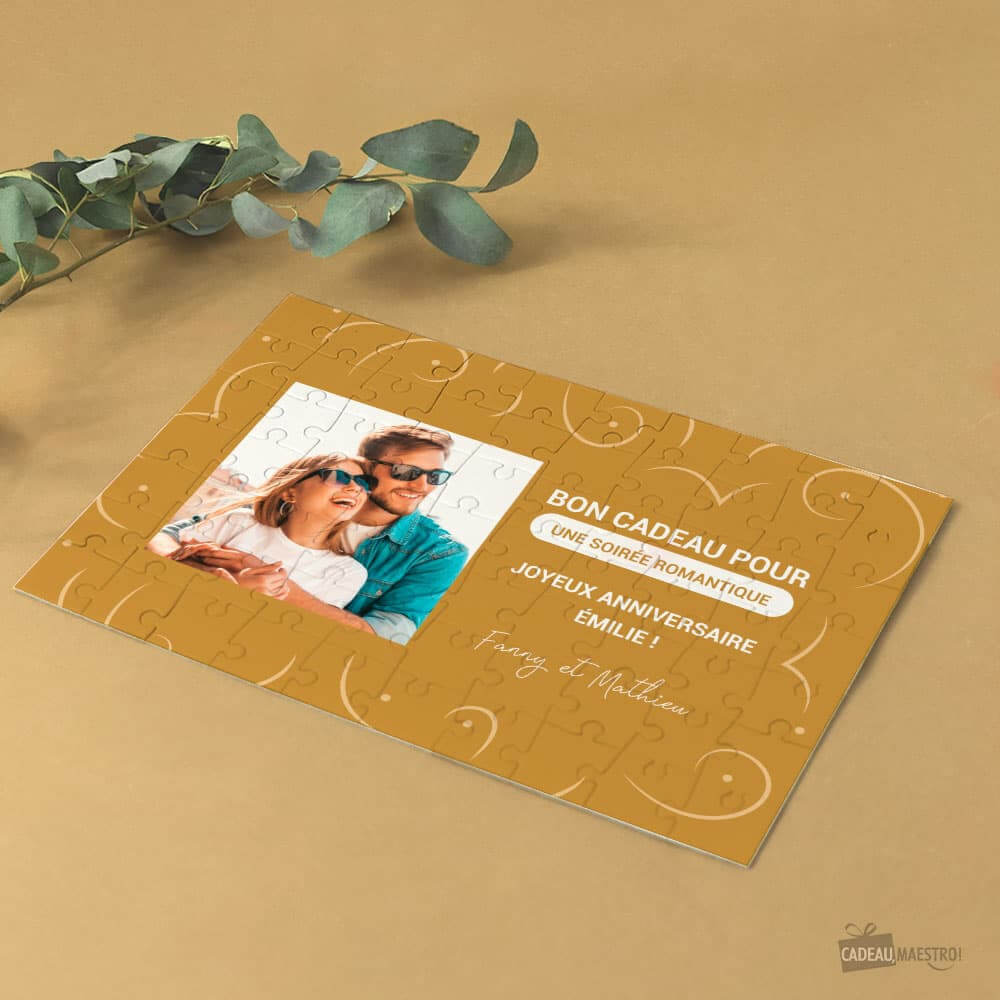 Puzzle A4 Bon Cadeau à Personnaliser - Pour Accompagner une Carte Cadeau - Puzzle Personnalisé