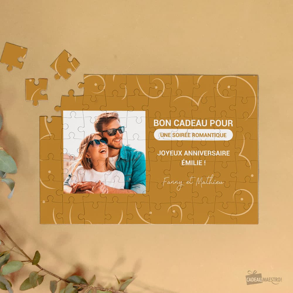 Puzzle A4 Bon Cadeau à Personnaliser - Pour Accompagner une Carte Cadeau - Puzzle Personnalisé
