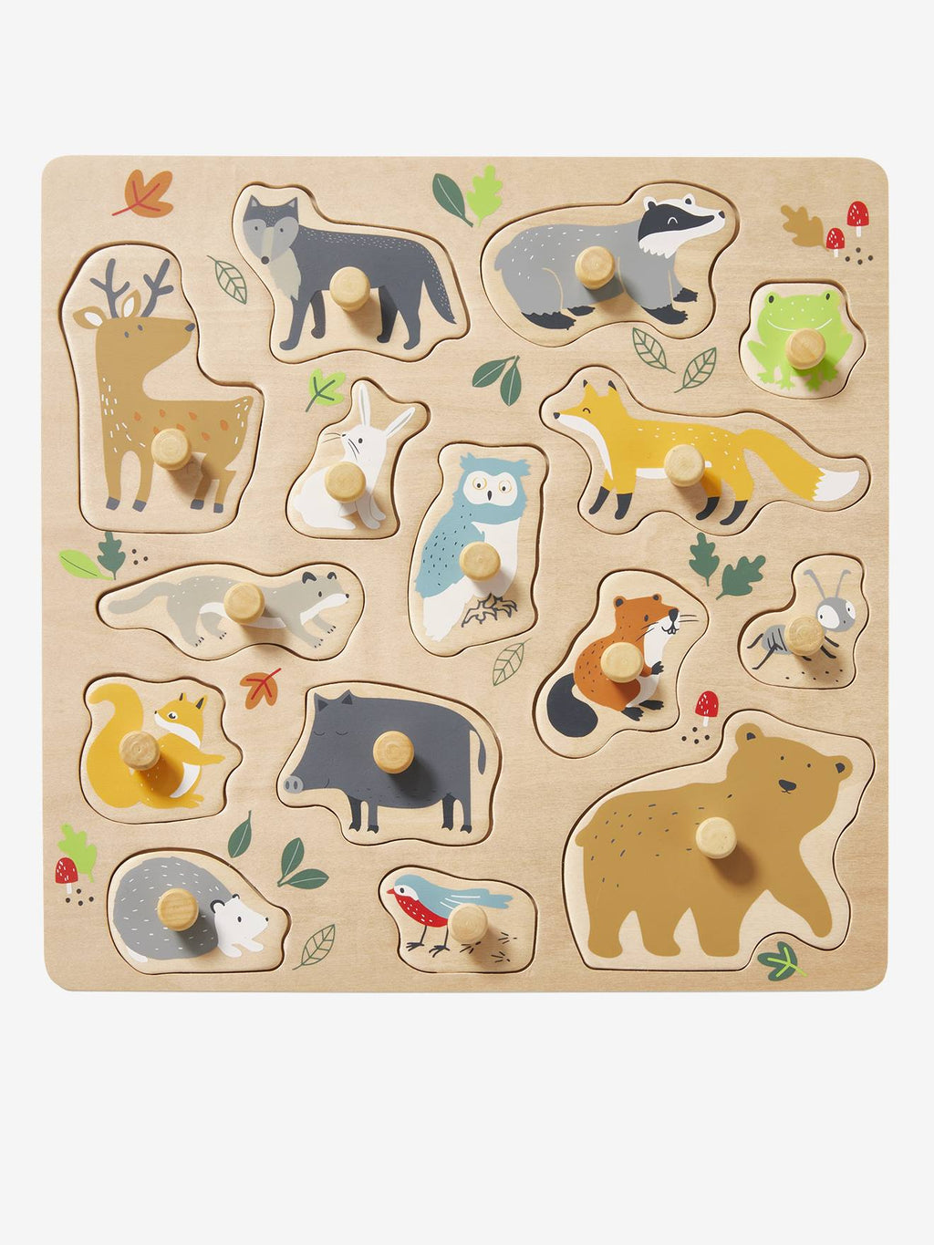 Puzzle bouton forêt en bois FSC multicolore