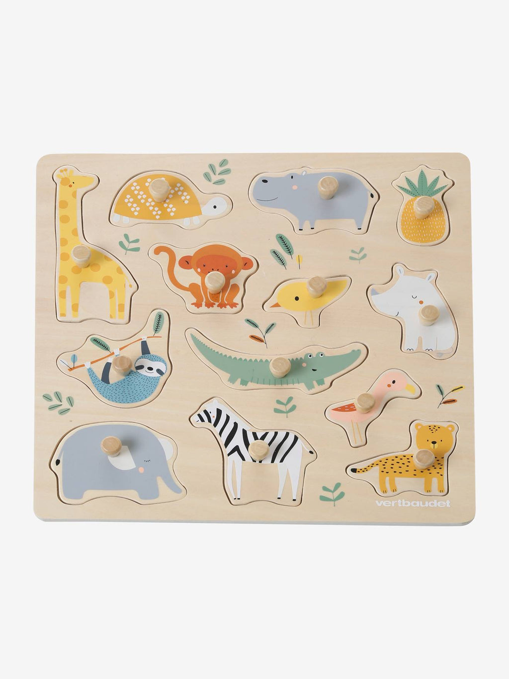Puzzle boutons jungle en bois FSC multicolore