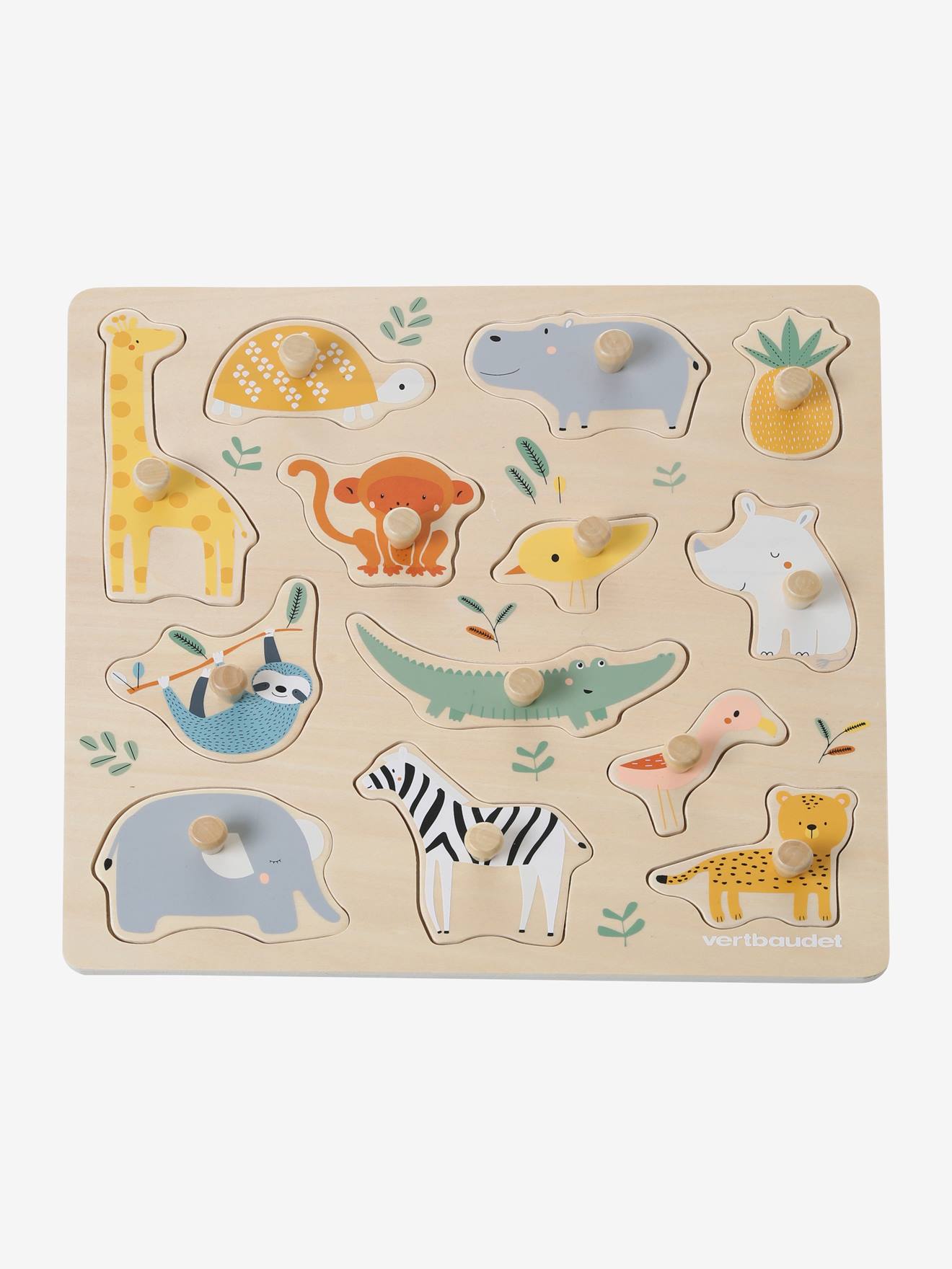 Puzzle boutons jungle en bois FSC multicolore