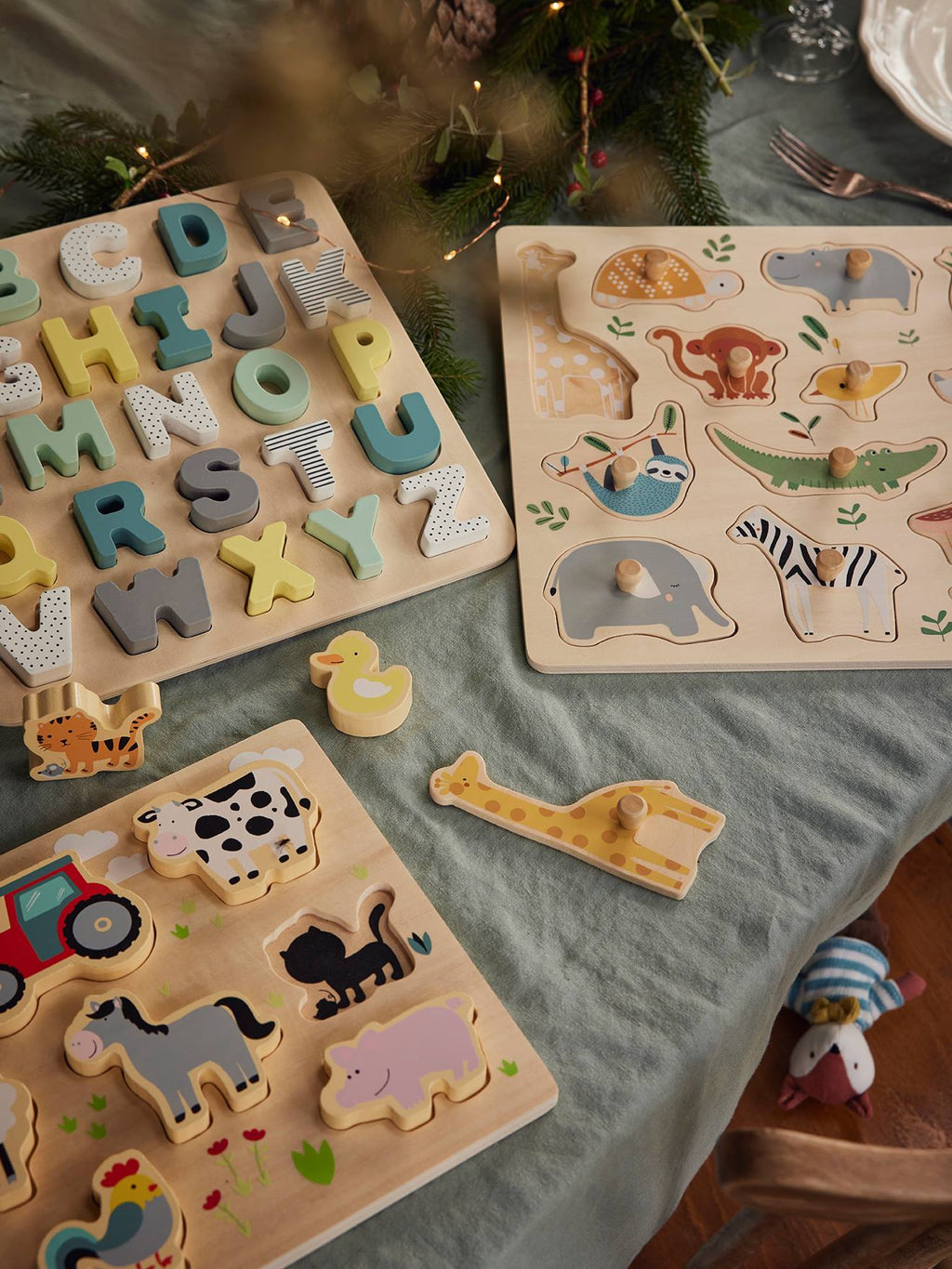 Puzzle boutons jungle en bois FSC multicolore