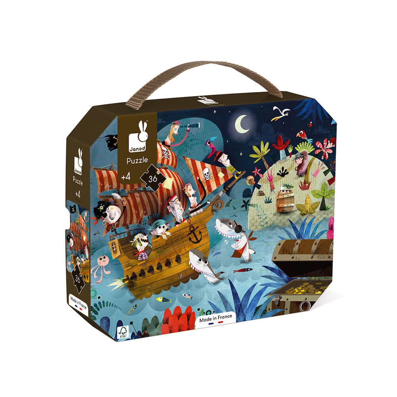 Puzzle chasse au trésor 36 pièces marron