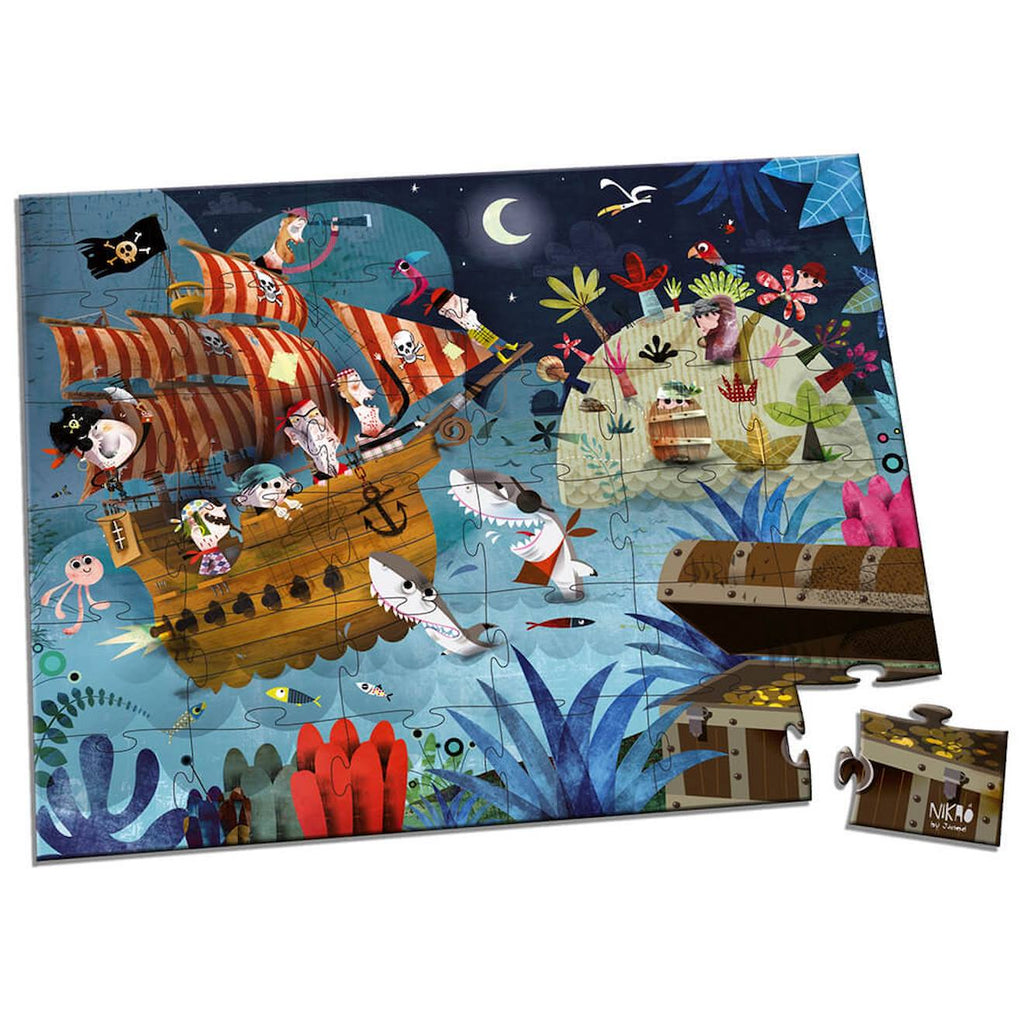 Puzzle chasse au trésor 36 pièces marron