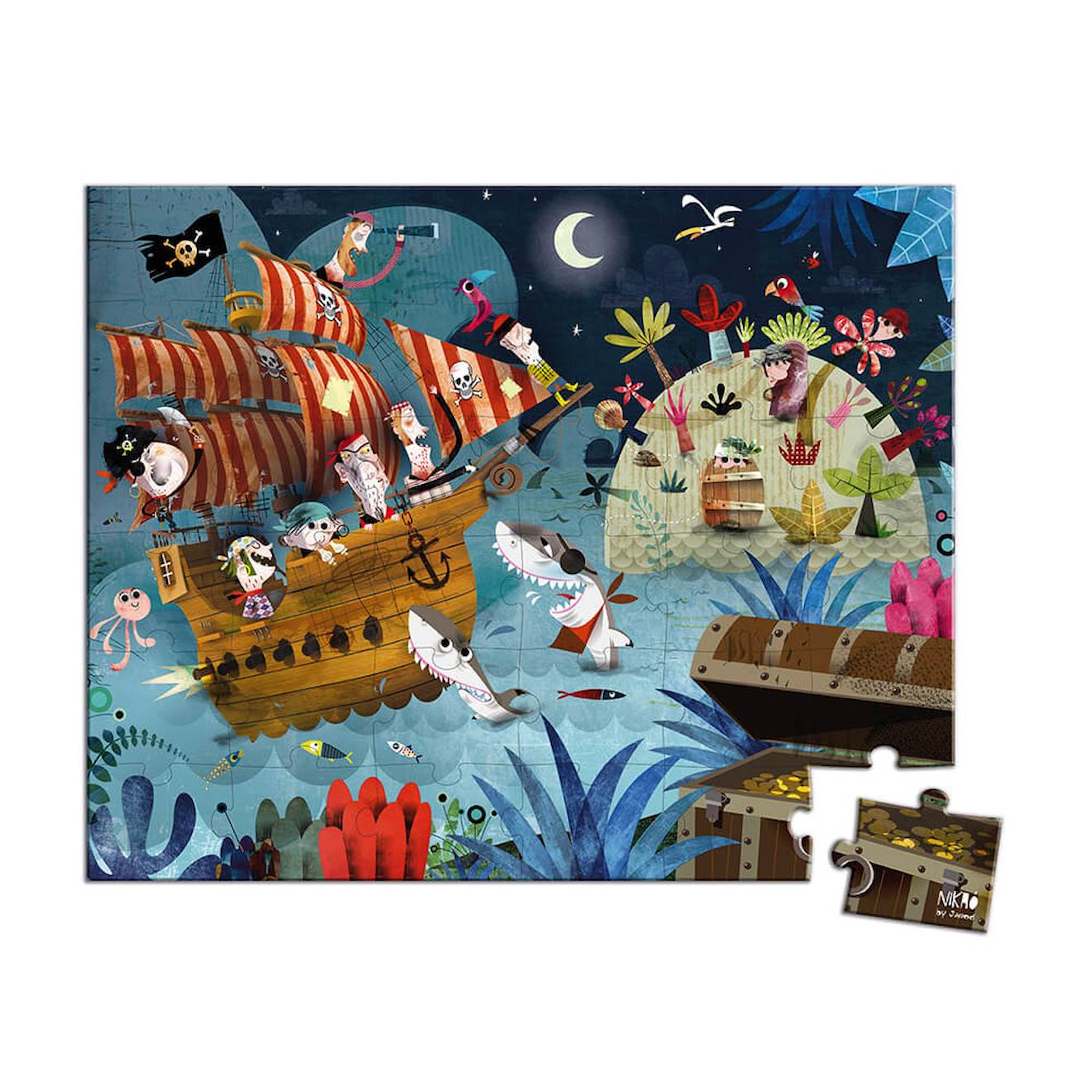 Puzzle chasse au trésor 36 pièces marron
