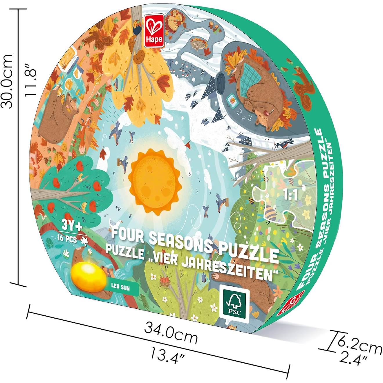 Puzzle circulaire 4 saisons multicolore