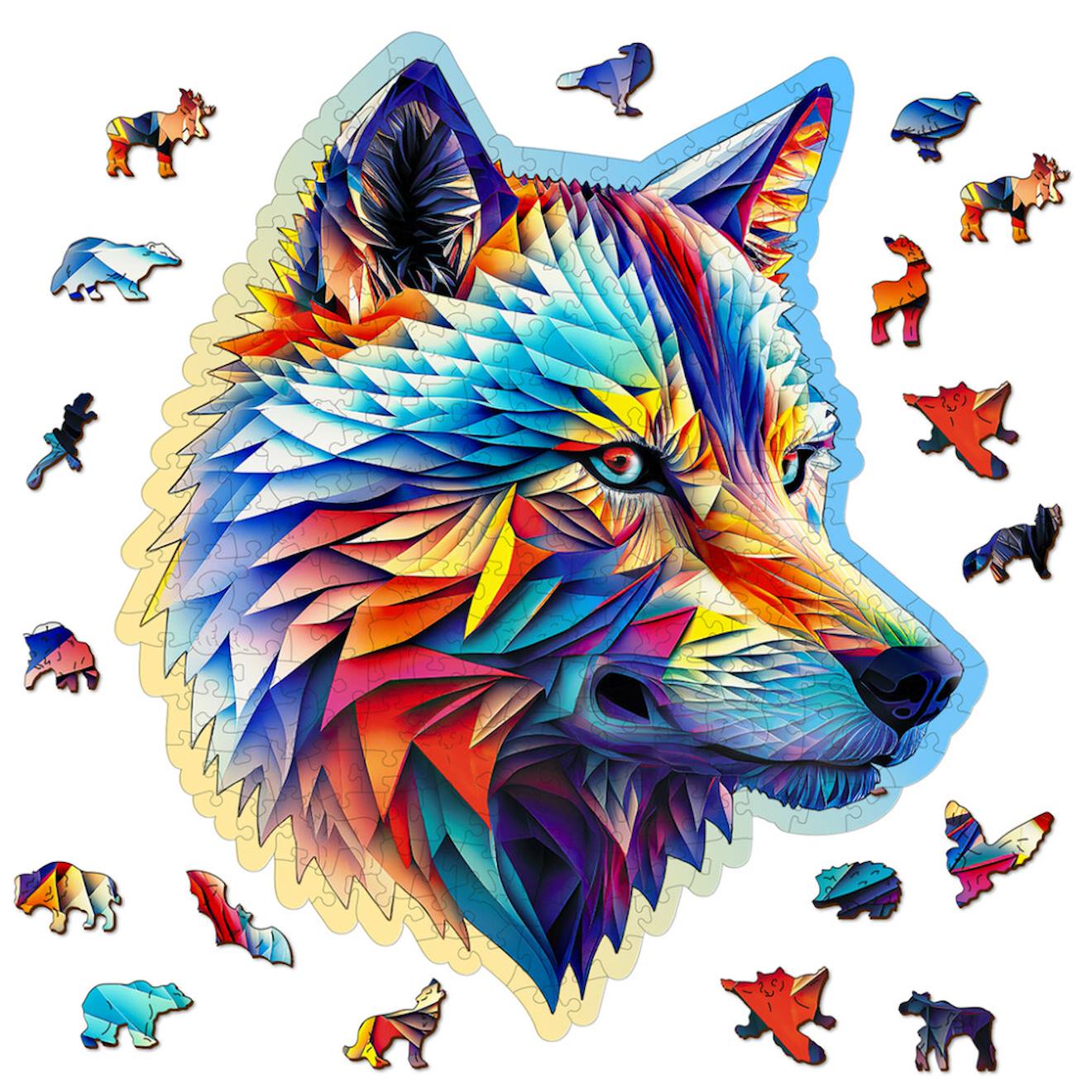 Puzzle - classy wolf loup 250 pièces multicolor