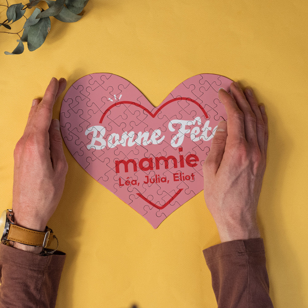 Puzzle Coeur Bonne Fête à Personnaliser - Puzzle Personnalisé