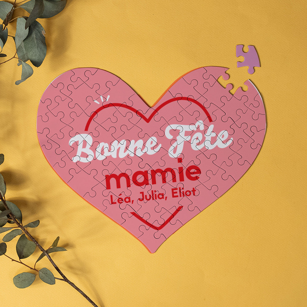 Puzzle Coeur Bonne Fête à Personnaliser - Puzzle Personnalisé