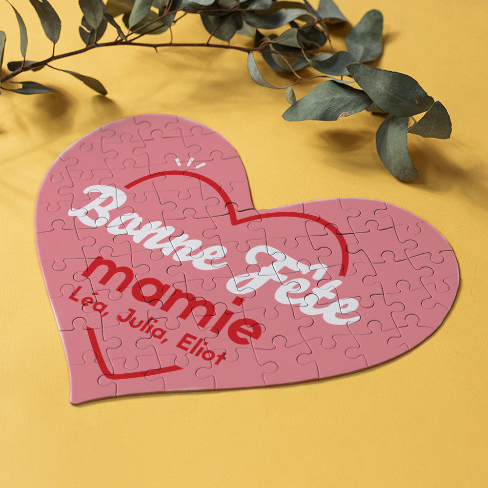 Puzzle Coeur Bonne Fête à Personnaliser - Puzzle Personnalisé