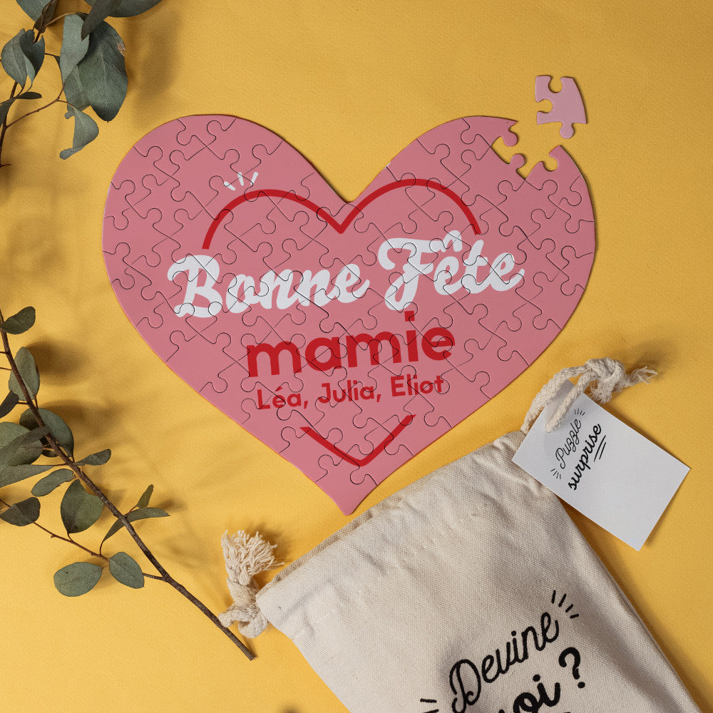 Puzzle Coeur Bonne Fête à Personnaliser - Puzzle Personnalisé