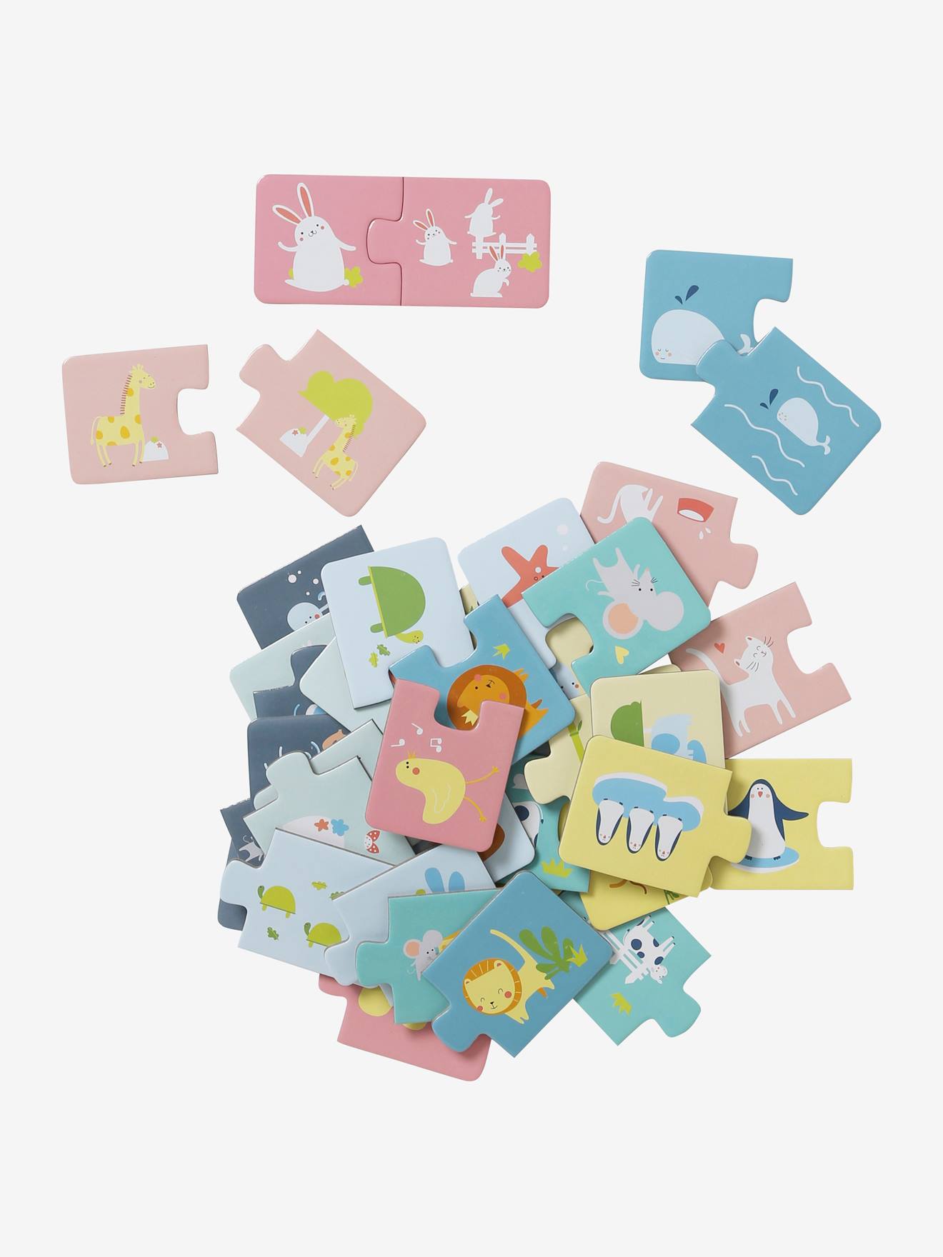 Puzzle d'association duo - les familles d'animaux multicolore