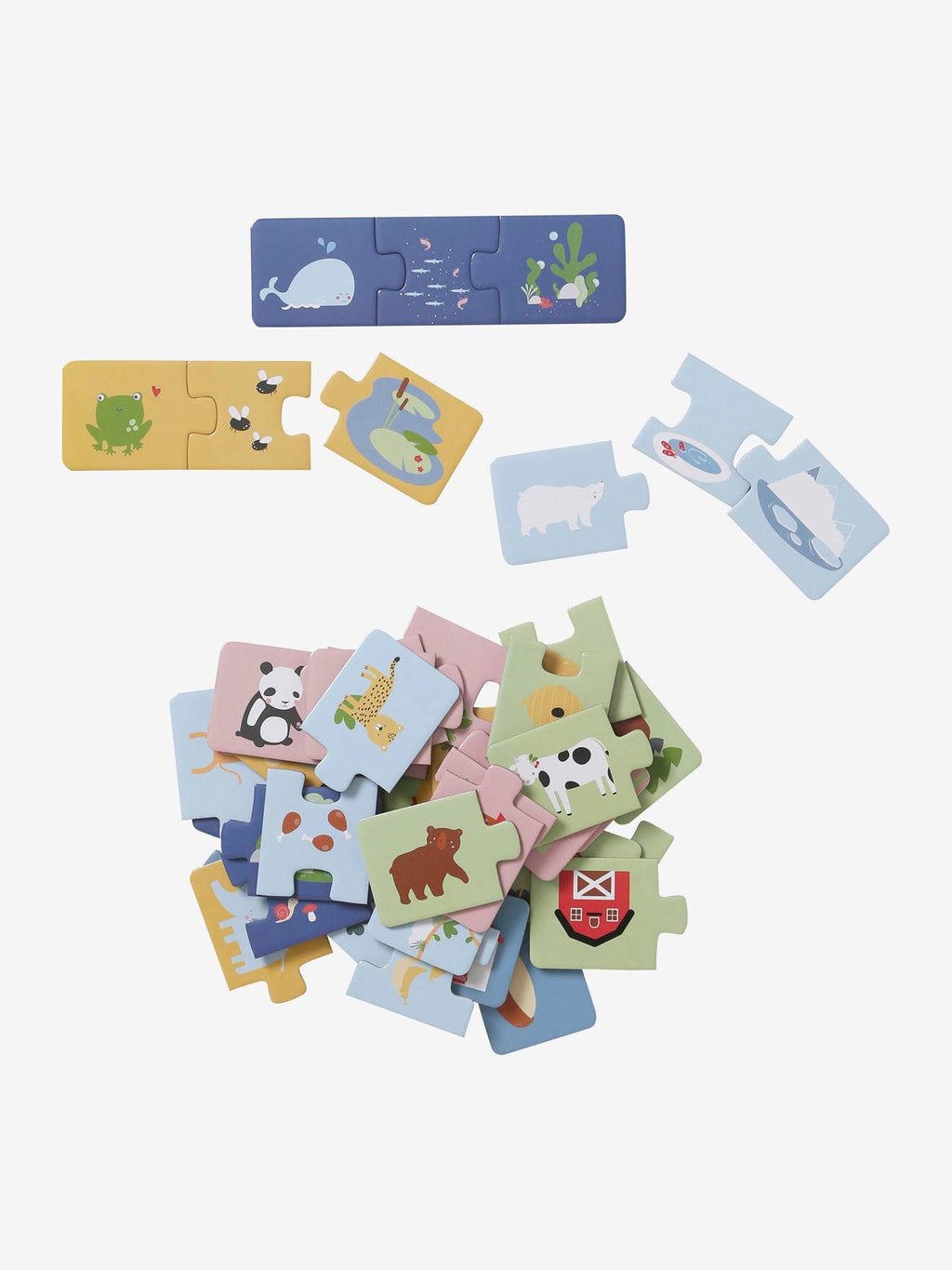 Puzzle d'association trio - les animaux multicolore