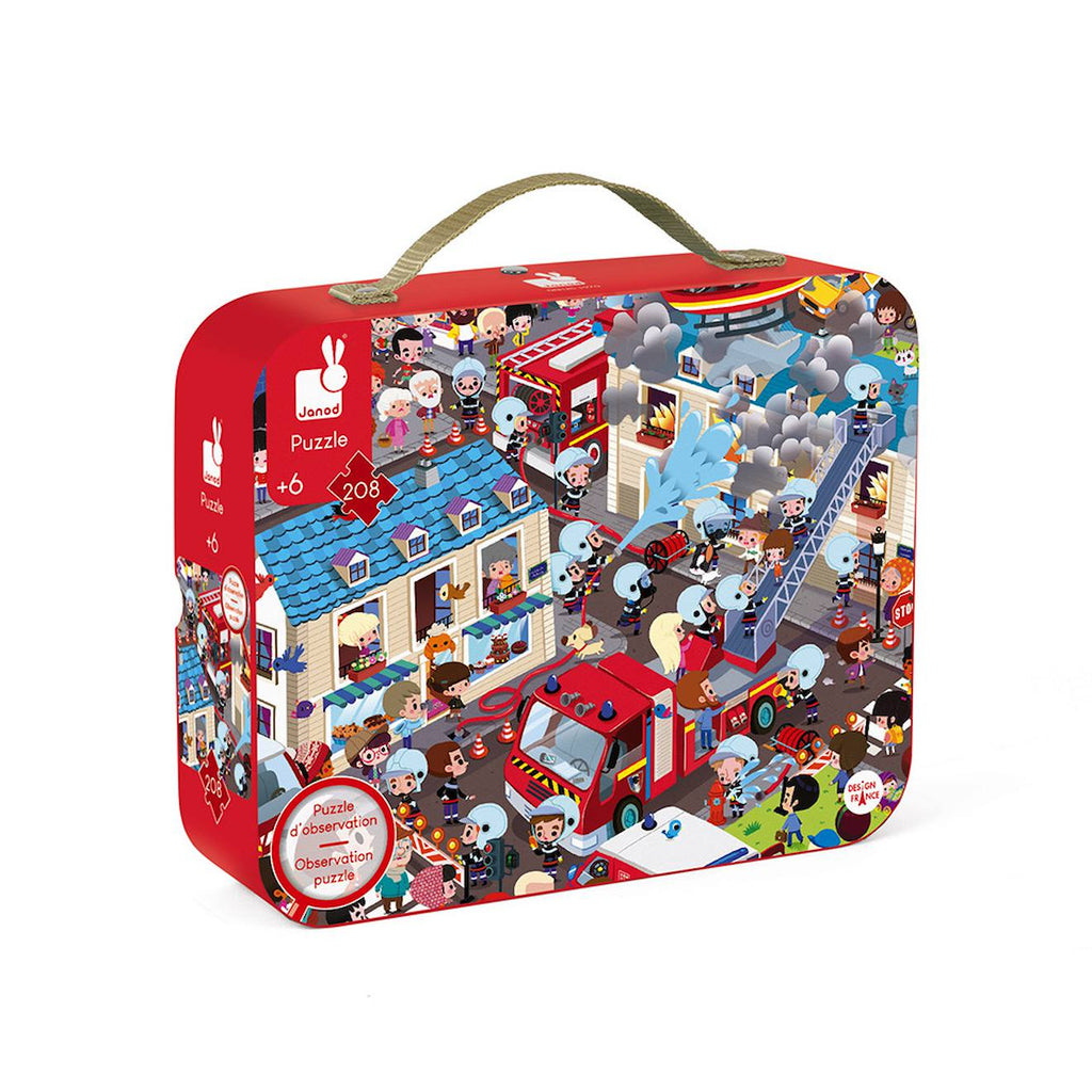 Puzzle d'bservation les pompiers 208 pièces multicolore