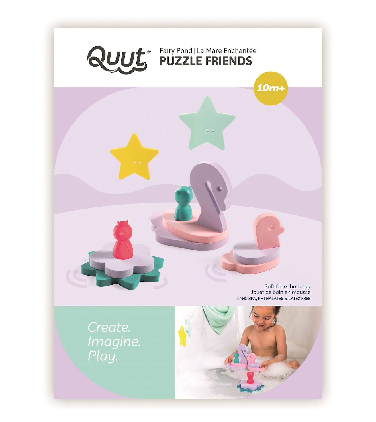 Puzzle de bain - la mare enchantée violet