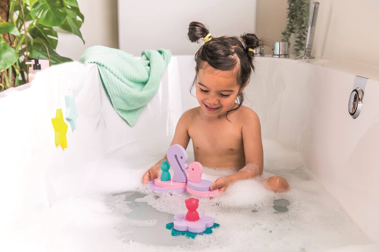 Puzzle de bain - la mare enchantée violet
