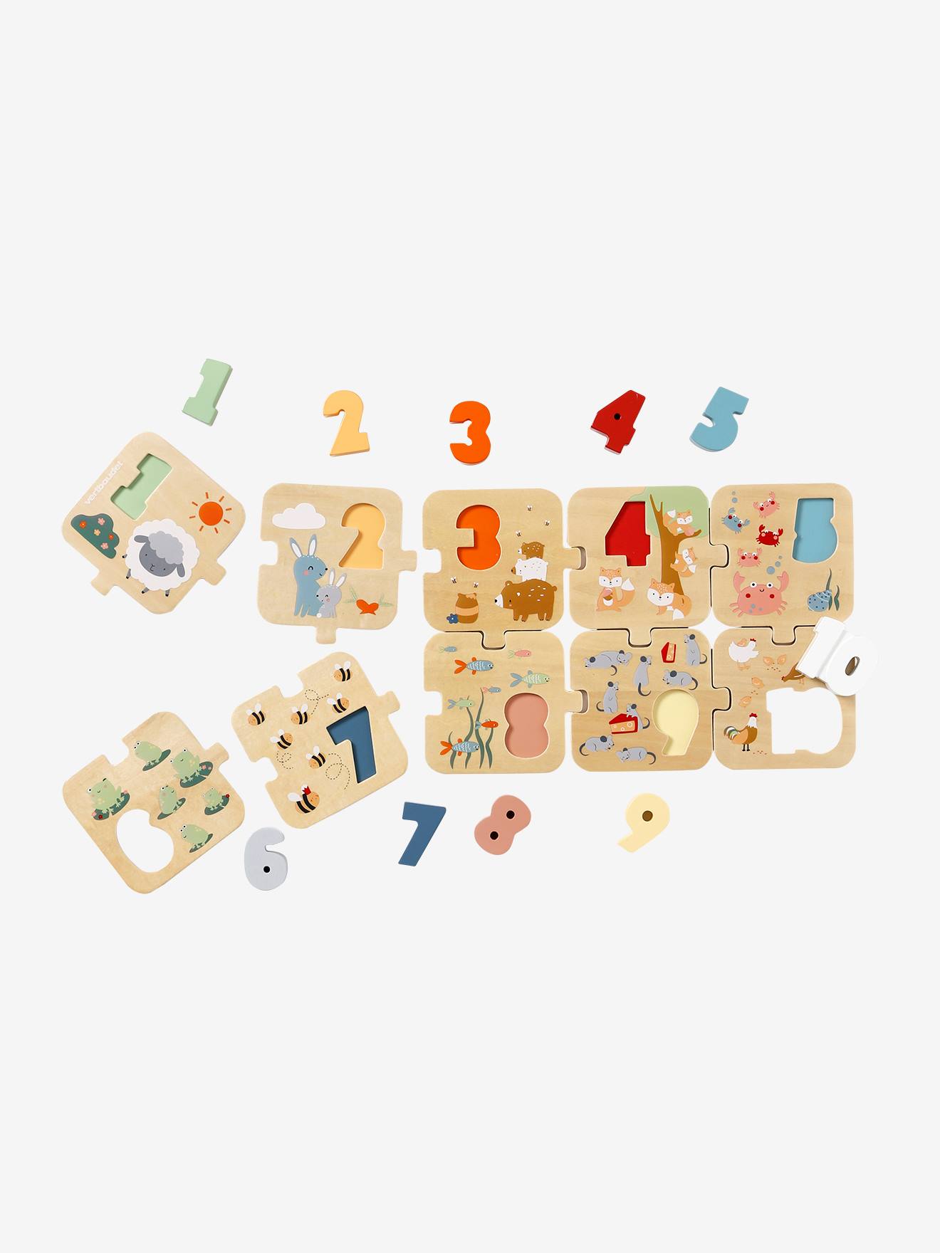 Puzzle des chiffres 2 en 1 en bois FSC vert