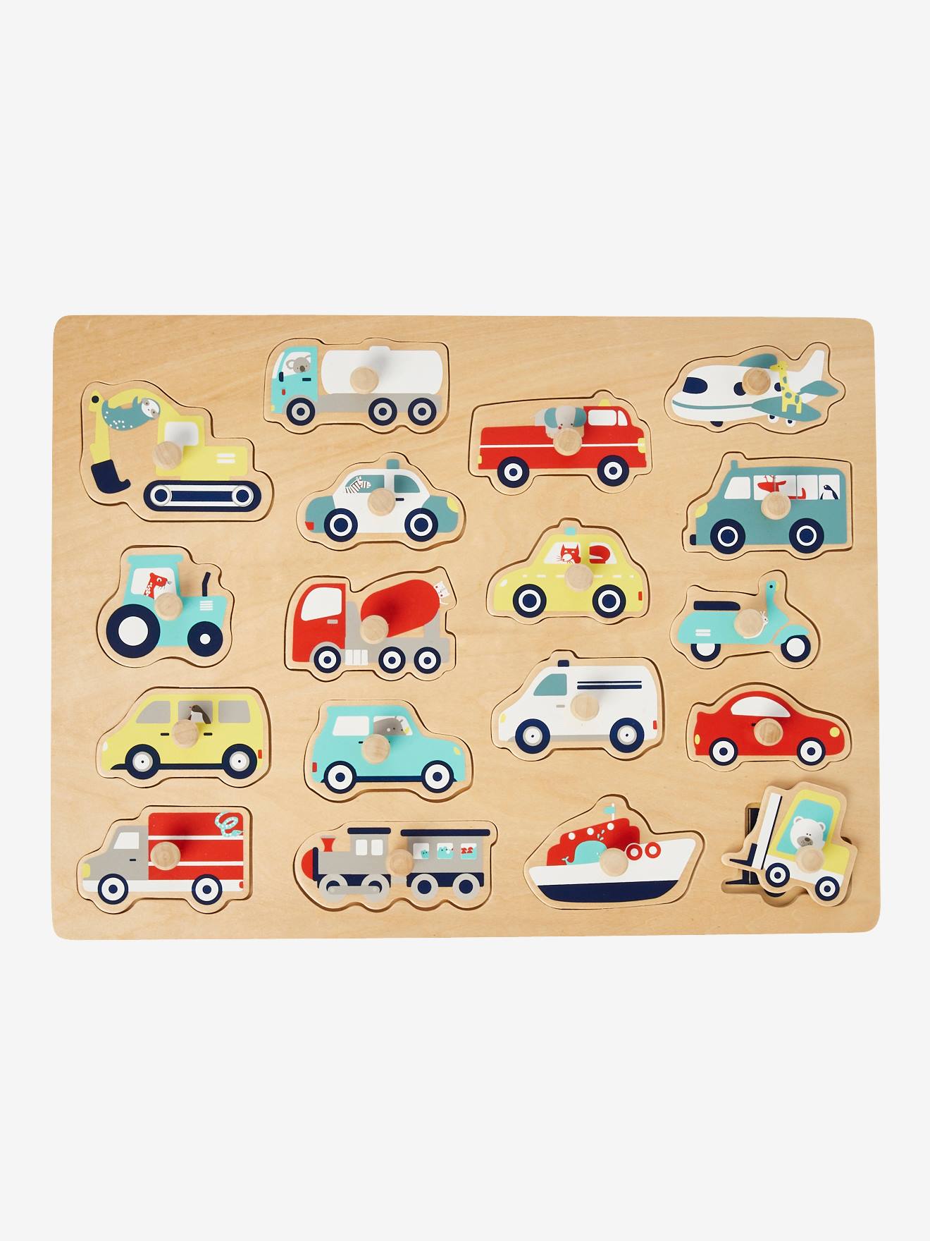 Puzzle des véhicules en bois FSC multicolore