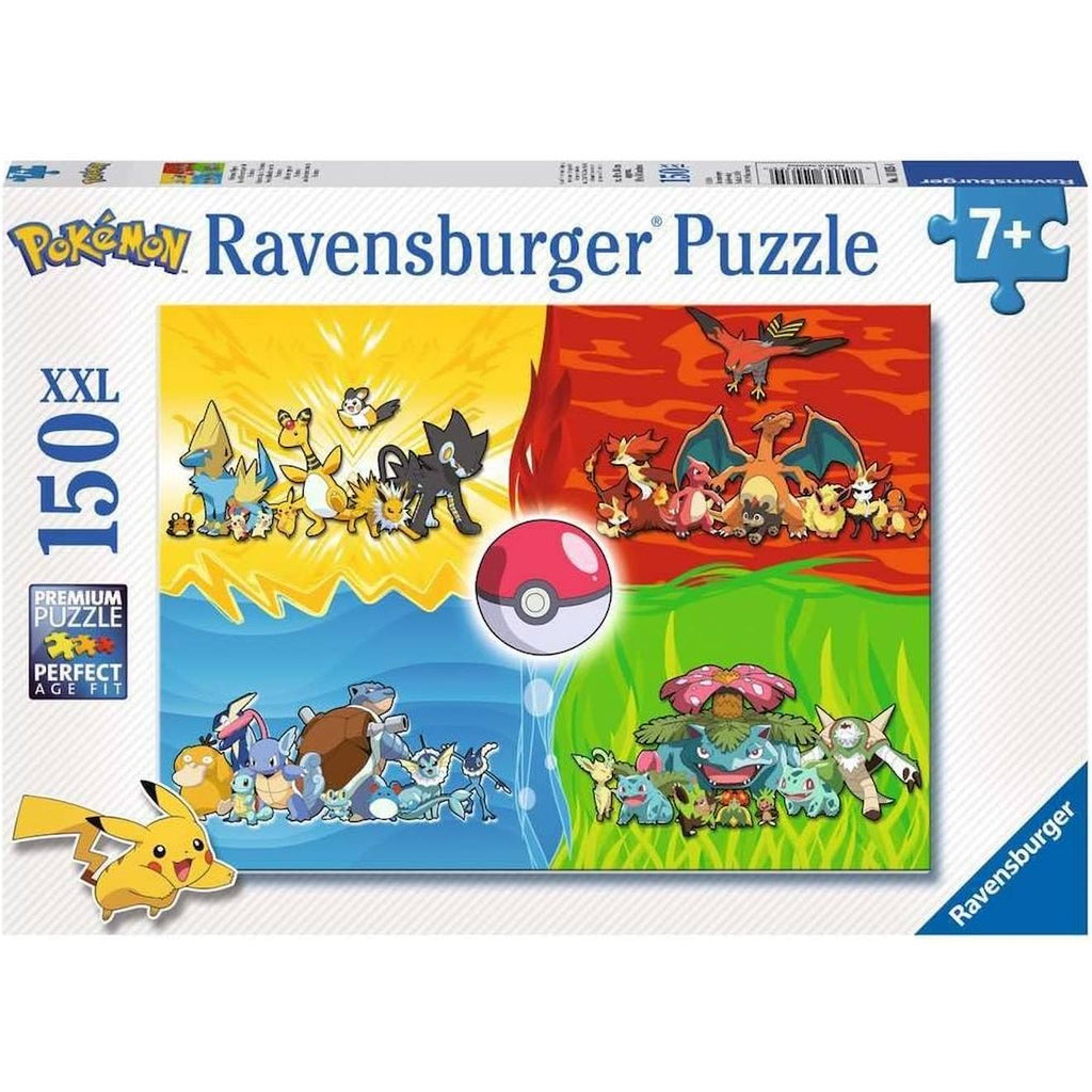 Puzzle différents types de pokémon 150 pièces XXL blanc
