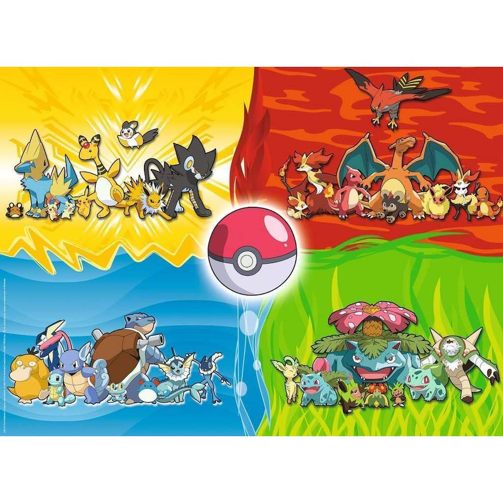 Puzzle différents types de pokémon 150 pièces XXL blanc
