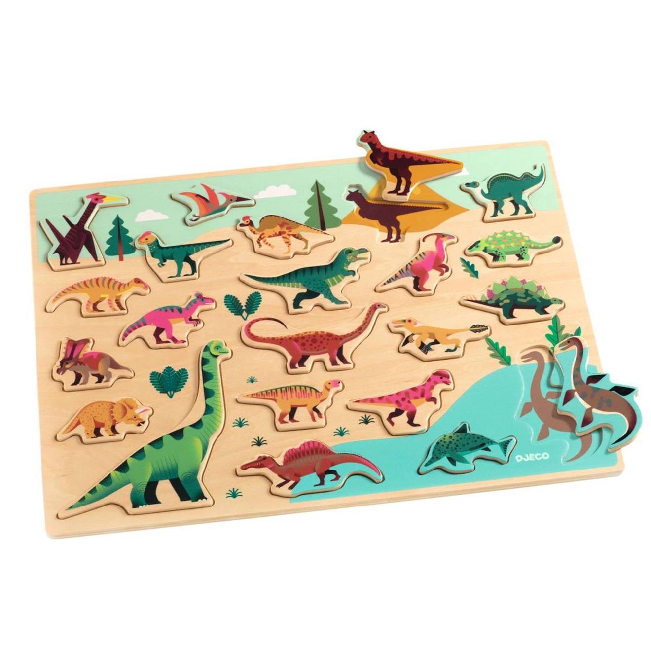 Puzzle dino multicolore