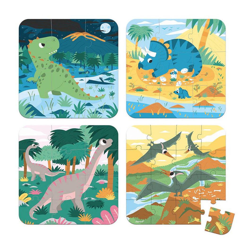 Puzzle dinosaures, 6 à 16 pièces multicolore