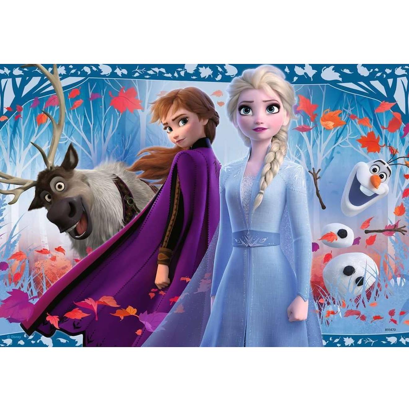 Puzzle Disney La Reine des Neiges 2x12 pièces bleu