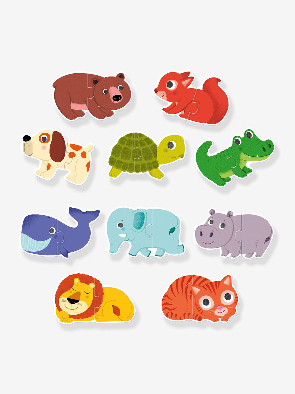Puzzle duo animaux vert
