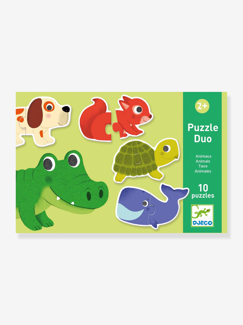 Puzzle duo animaux vert