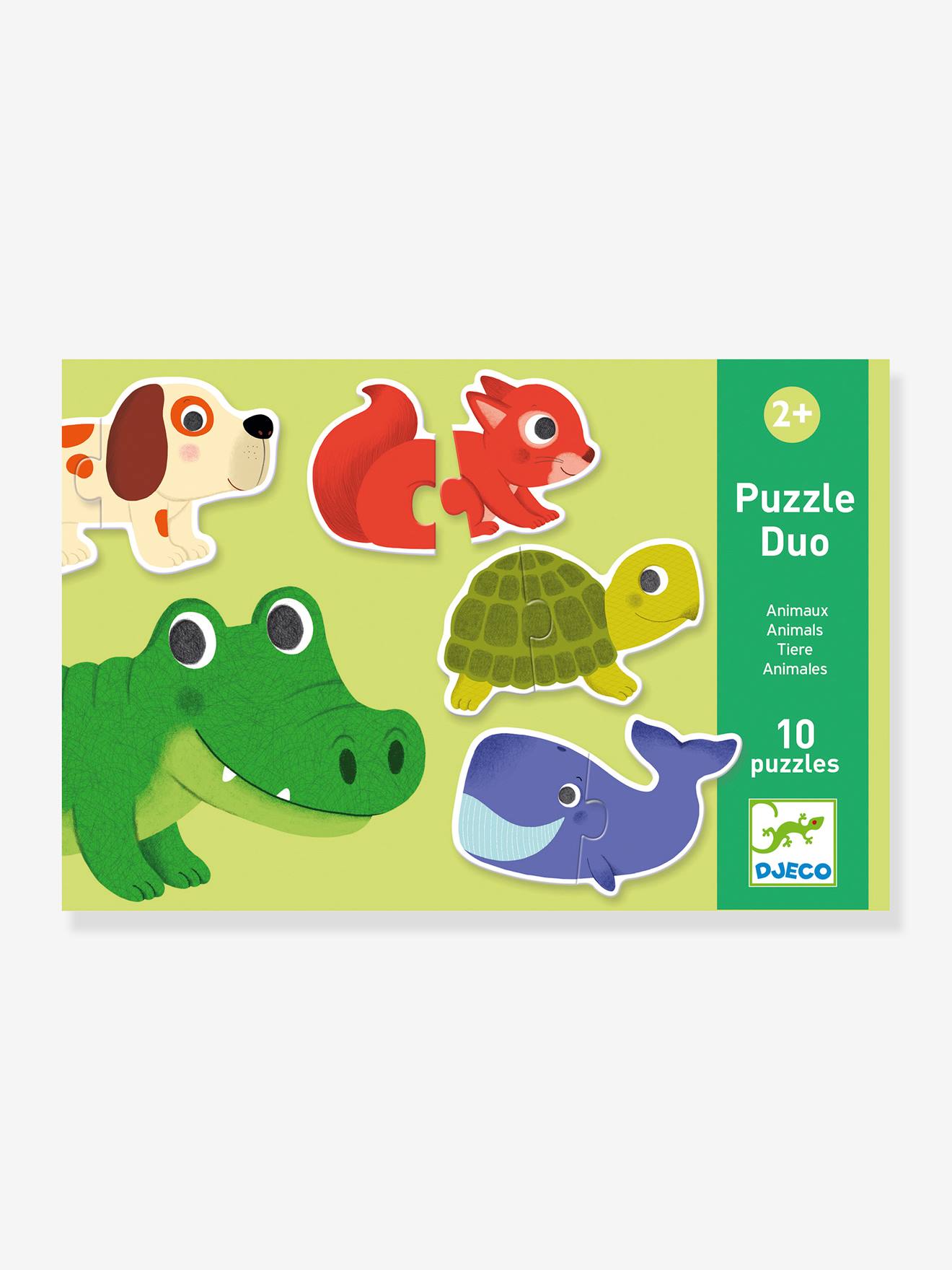 Puzzle duo animaux vert