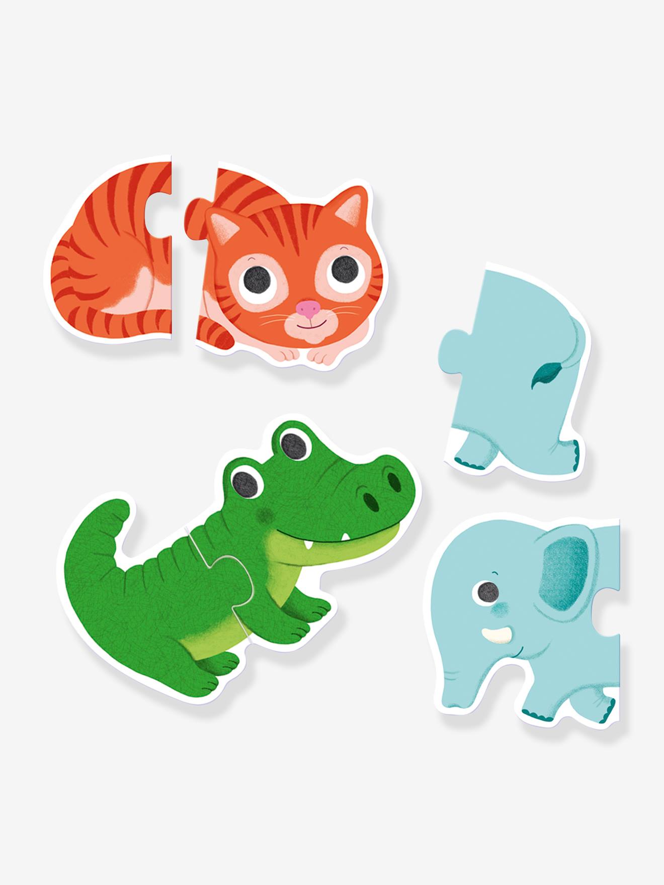 Puzzle duo animaux vert