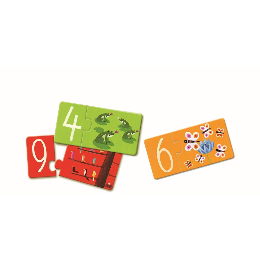 Puzzle duo chiffres multicolore