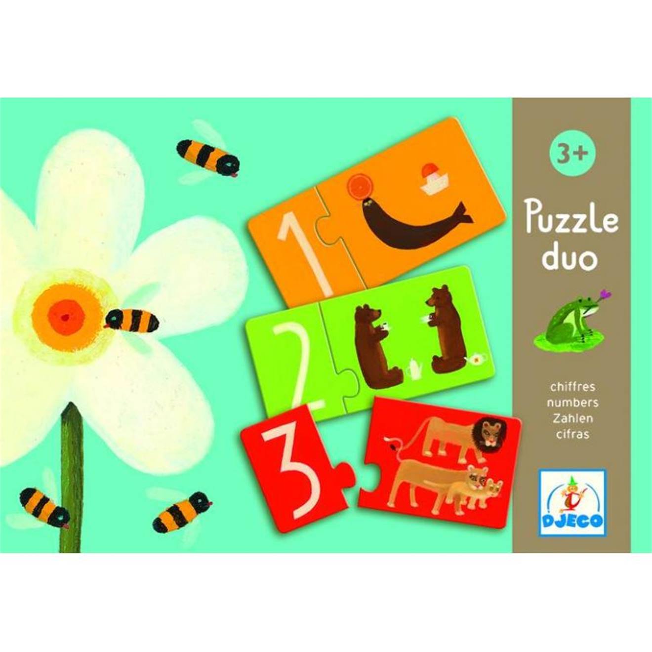 Puzzle duo chiffres multicolore