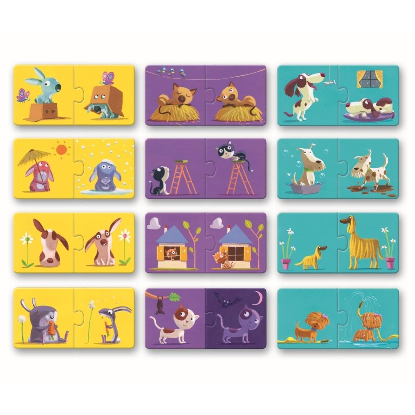 Puzzle duo contraire multicolore
