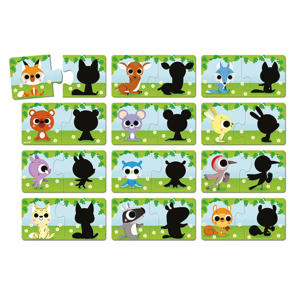 Puzzle duo les animaux et leur ombre multicolore
