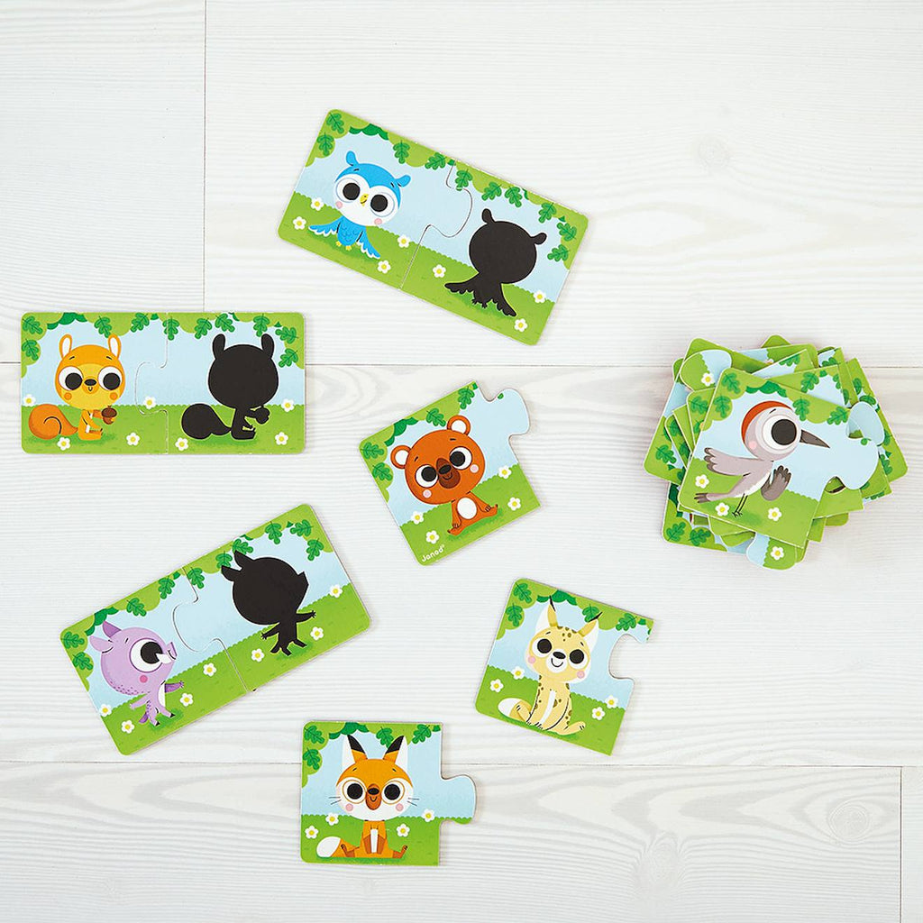 Puzzle duo les animaux et leur ombre multicolore