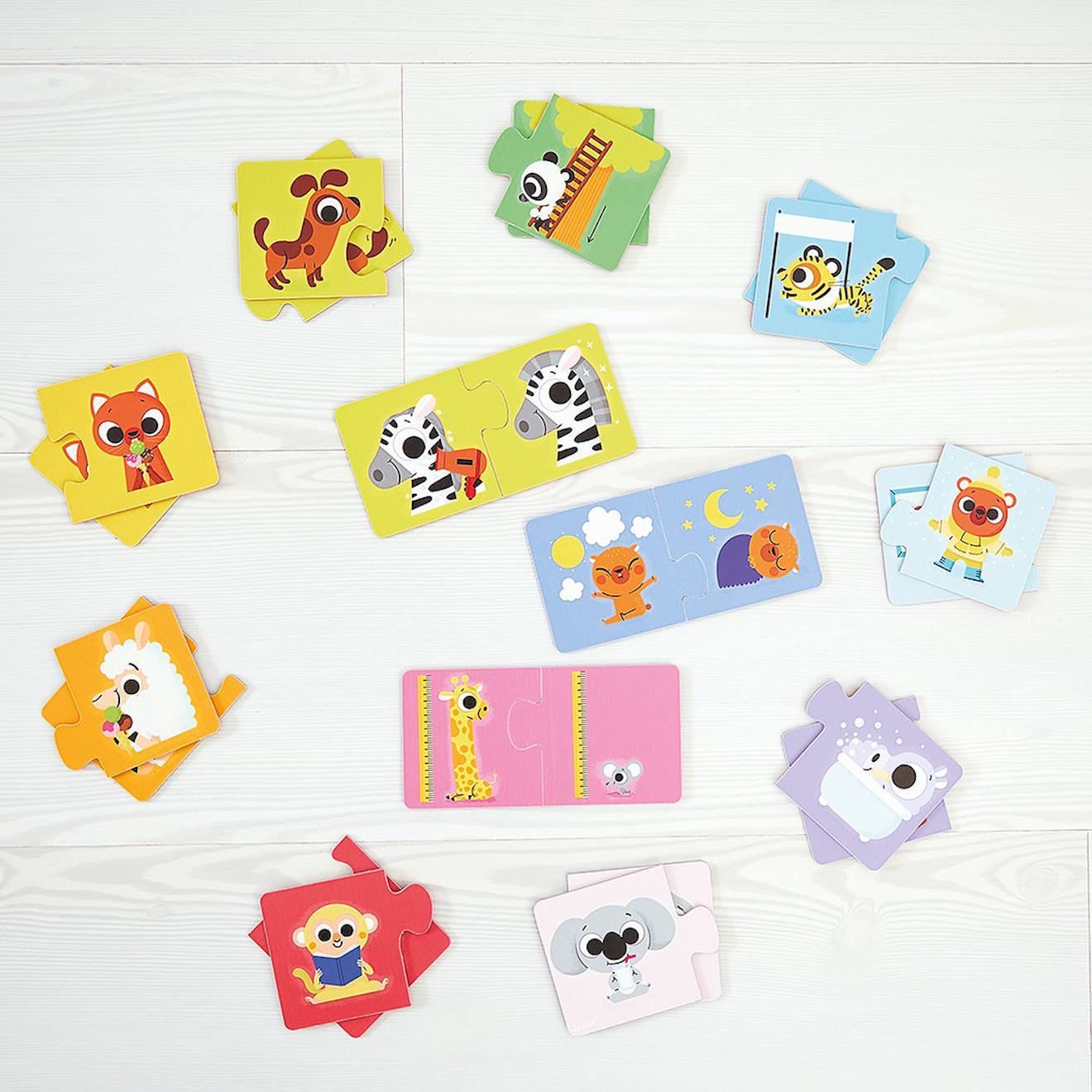 Puzzle duo les contraires multicolore