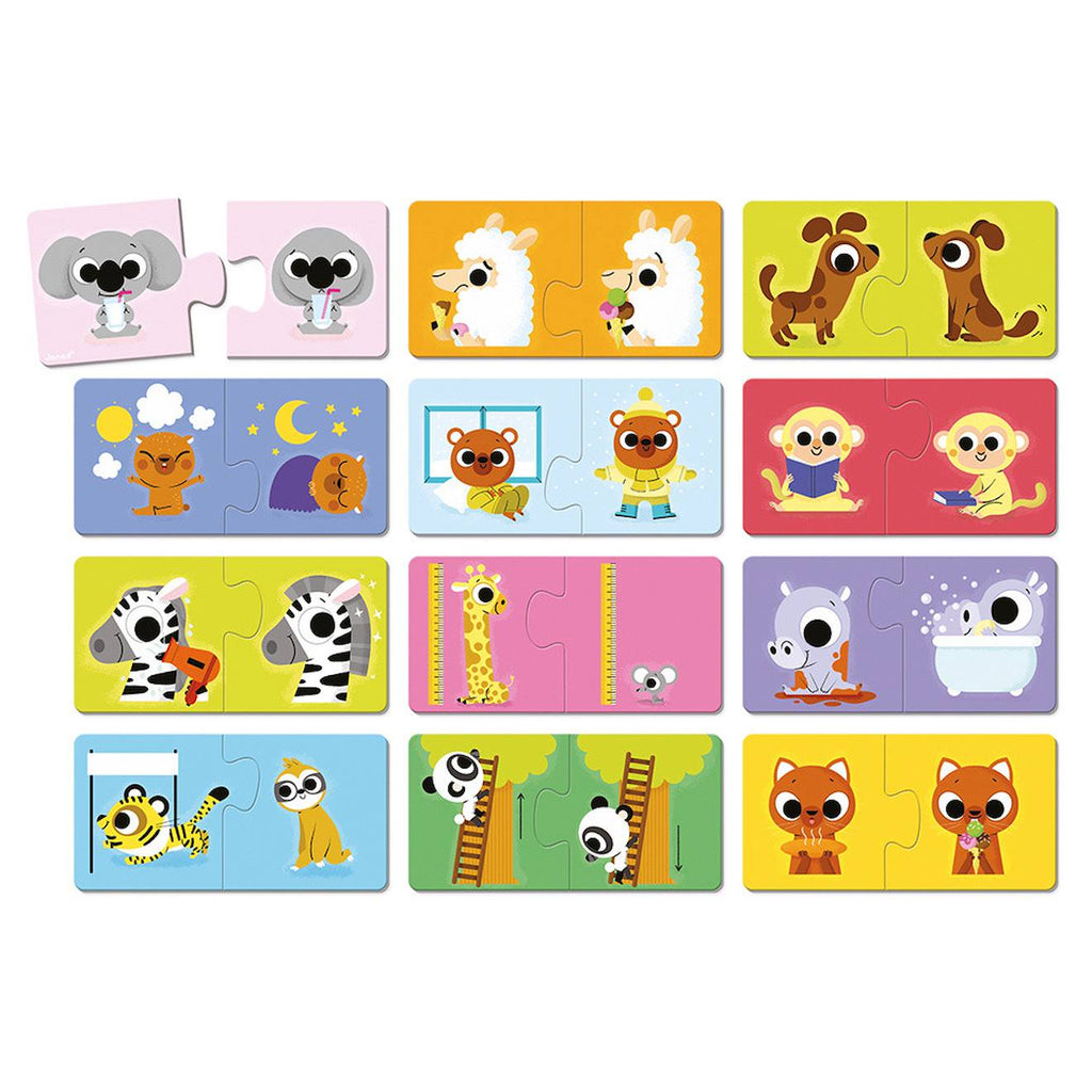 Puzzle duo les contraires multicolore