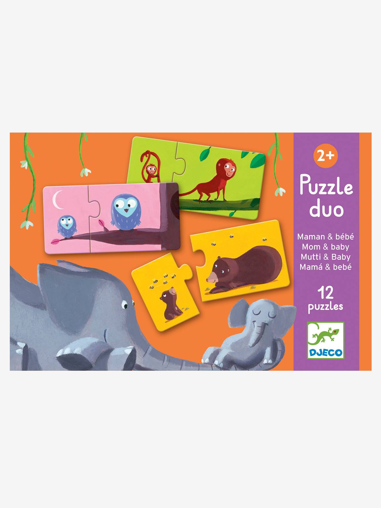 Puzzle duo maman et bébé multicolore