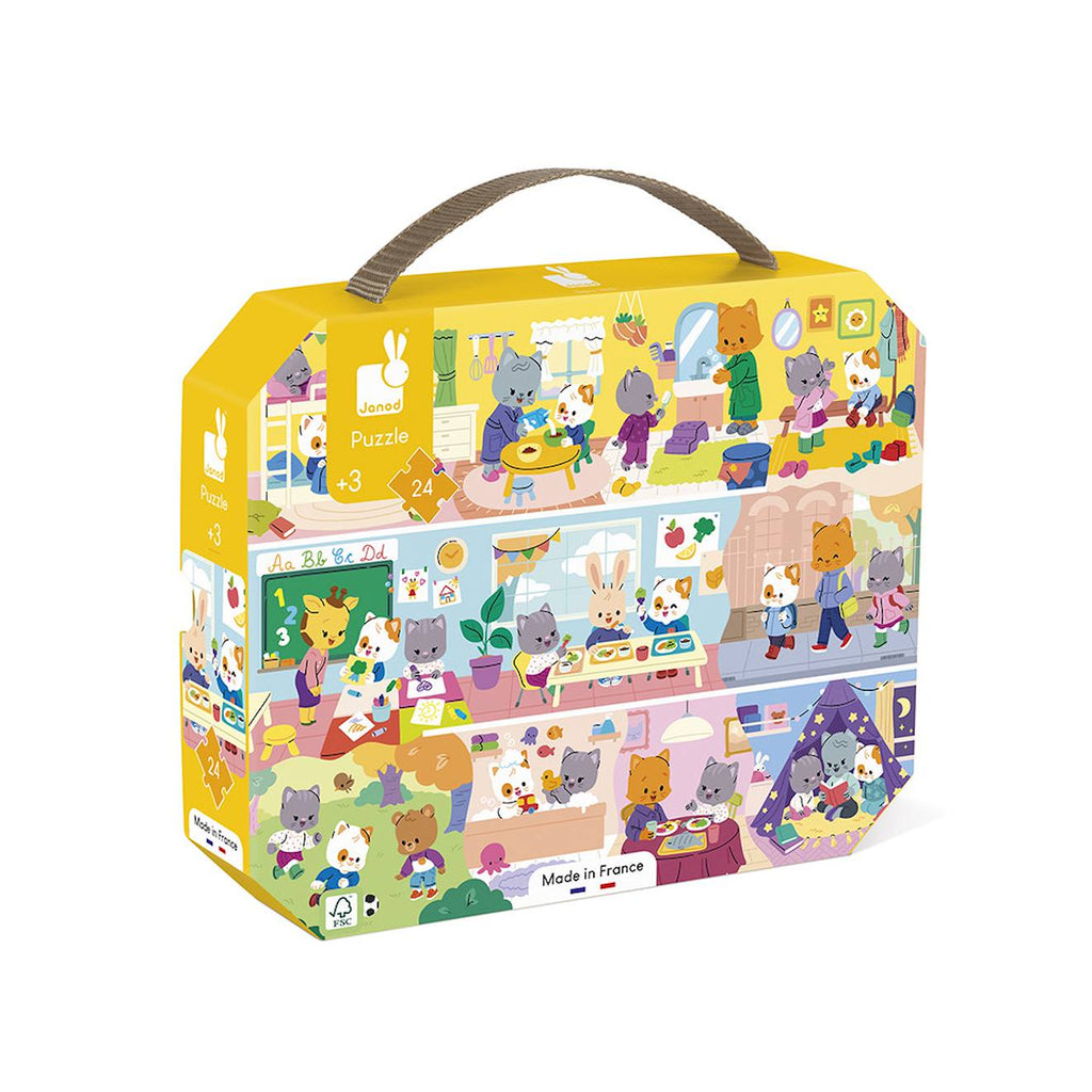 Puzzle éducatif 24 pièces rituels de la journée multicolore