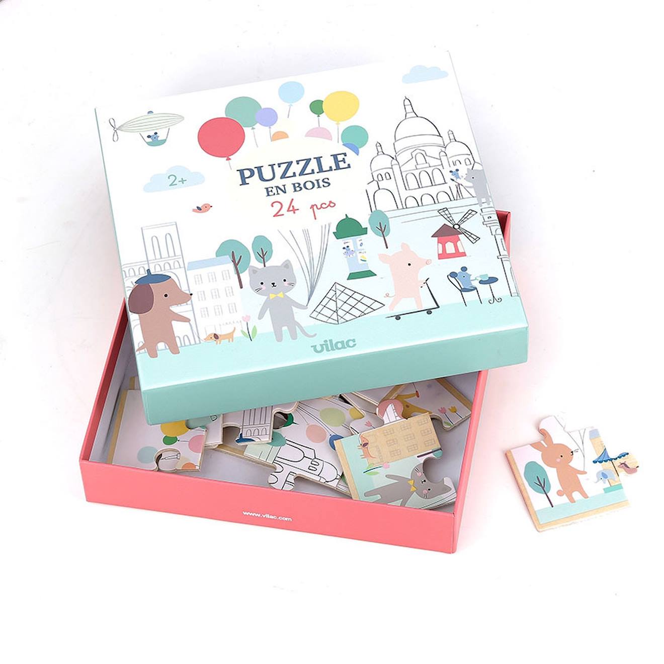 Puzzle en bois escapade à paris 24 pièces blanc