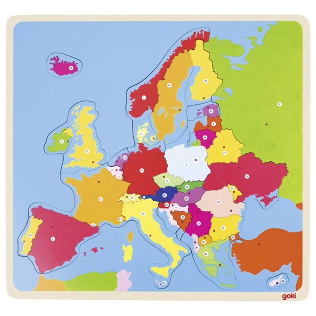 Puzzle en bois europe multi-coloured