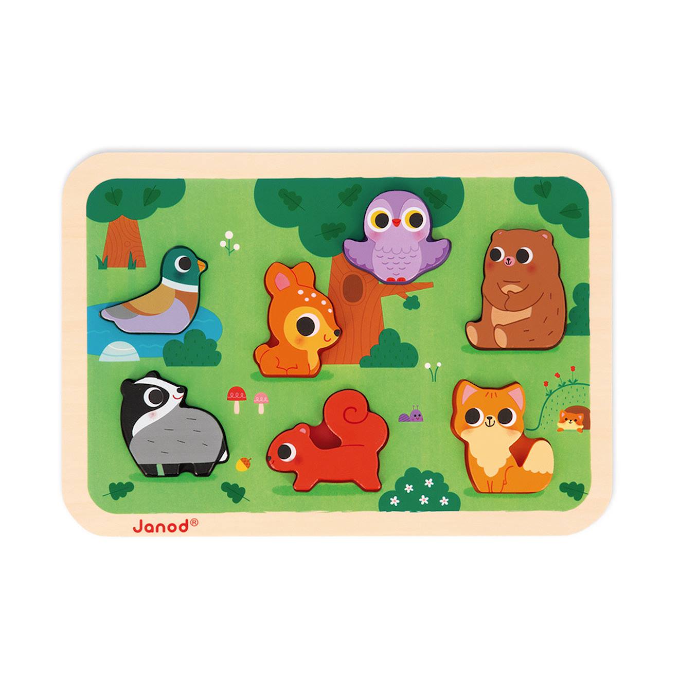 Puzzle en bois la forêt multicolore