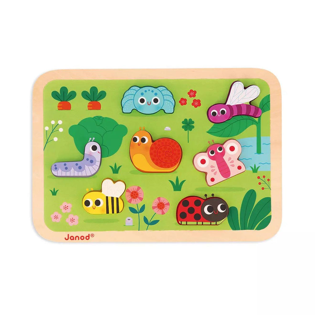 Puzzle en bois le jardin multicolore