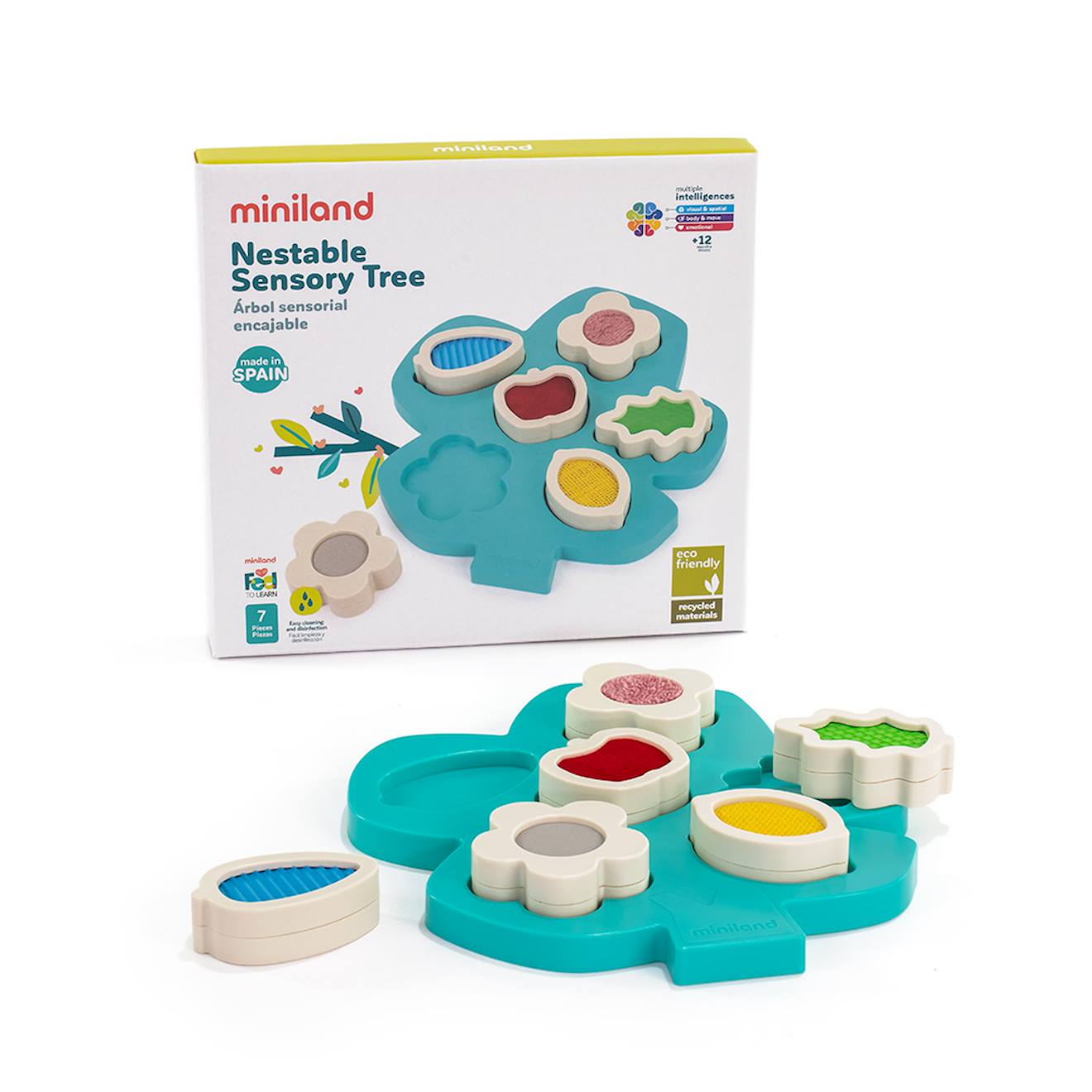 Puzzle encastrable avec formes sensorielles vert
