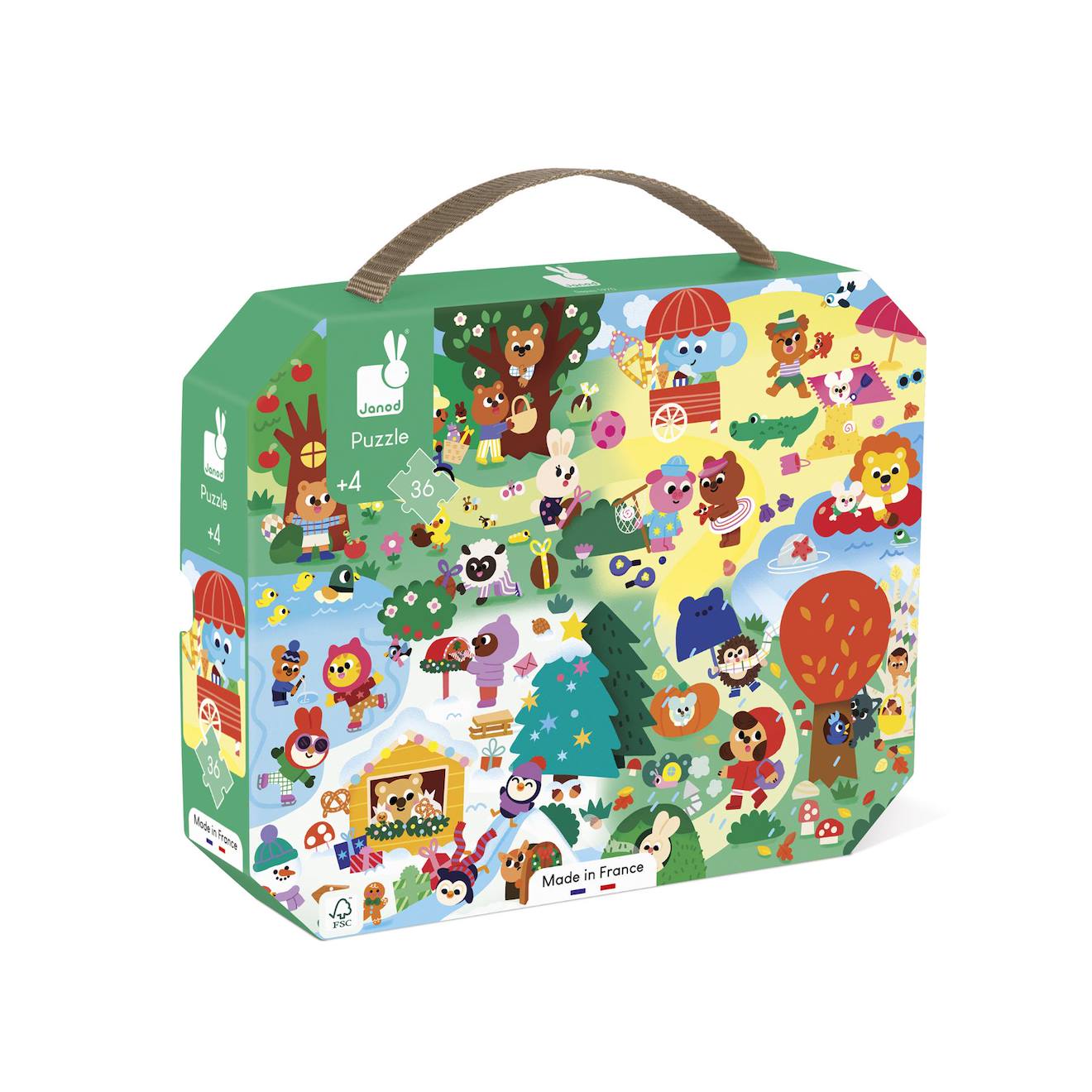 Puzzle enfant 36 pièces thème les 4 saisons multicolore