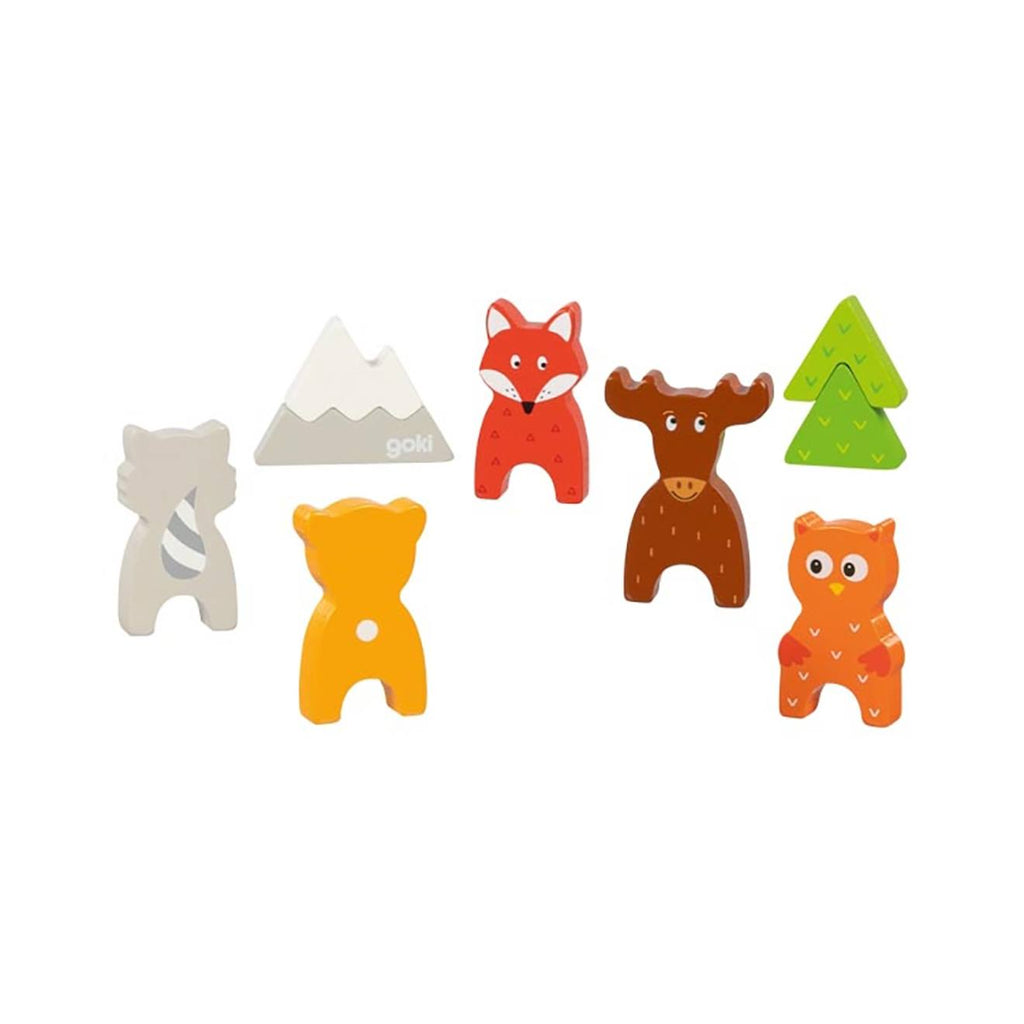 Puzzle et figurine animaux de la forêt multicolore