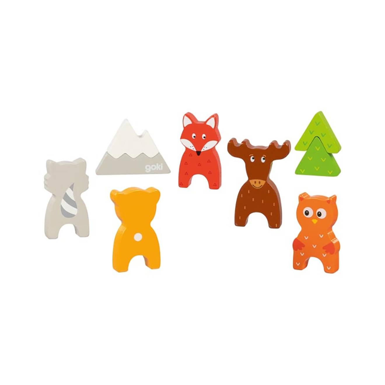 Puzzle et figurine animaux de la forêt multicolore