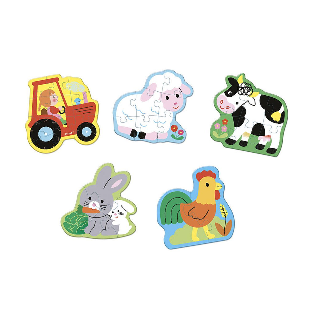 Puzzle évolutif la ferme - 2 à 10 pièces multicolore