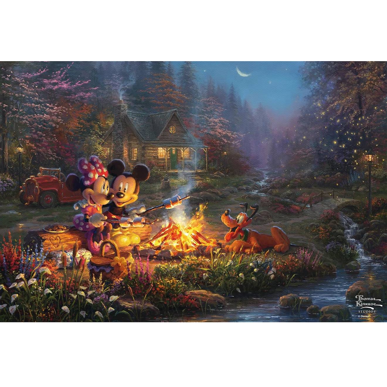 Puzzle feu de camp Mickey et Minnie 200 pièces rose